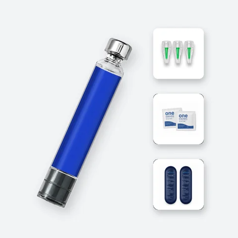 Glow Stack refill: the cartridge with pen needles, alcohol swabs and cold-gel ice packs