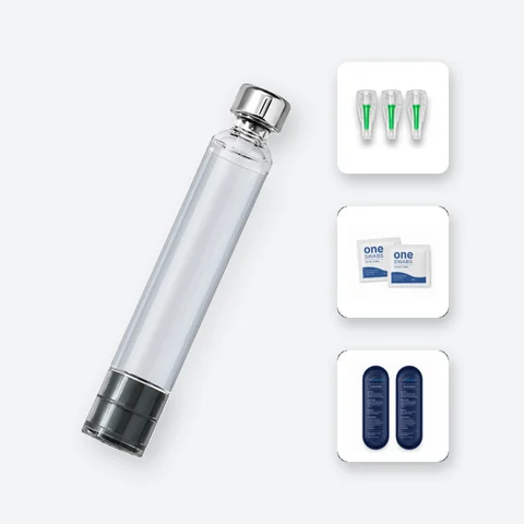 GLP3 refill: the cartridge with pen needles, alcohol swabs and cold-gel ice packs