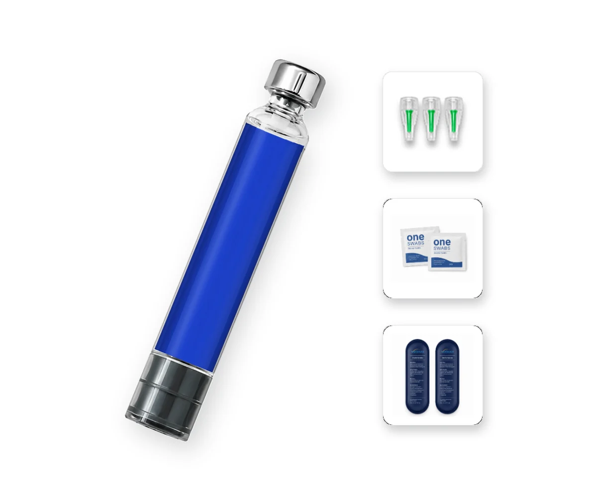 Glow Stack 70 mg: refill cartridge with pen needles, alcohol swabs and cold-gel ice packs