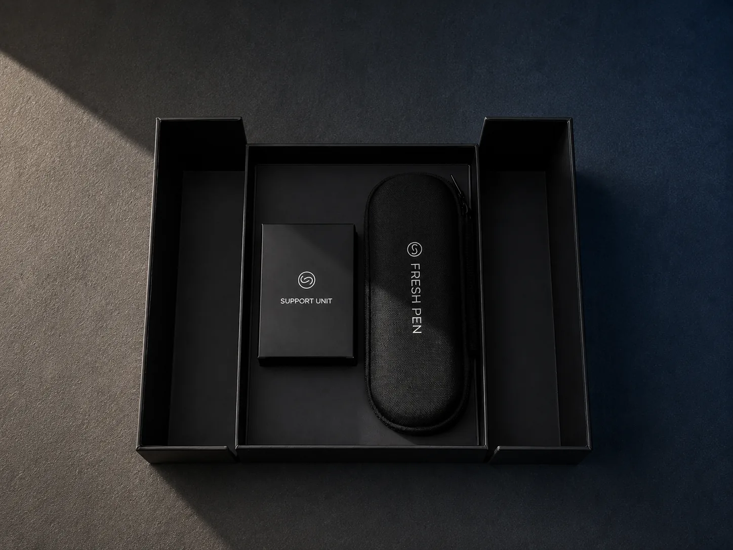 The FreshPen complete kit box, open