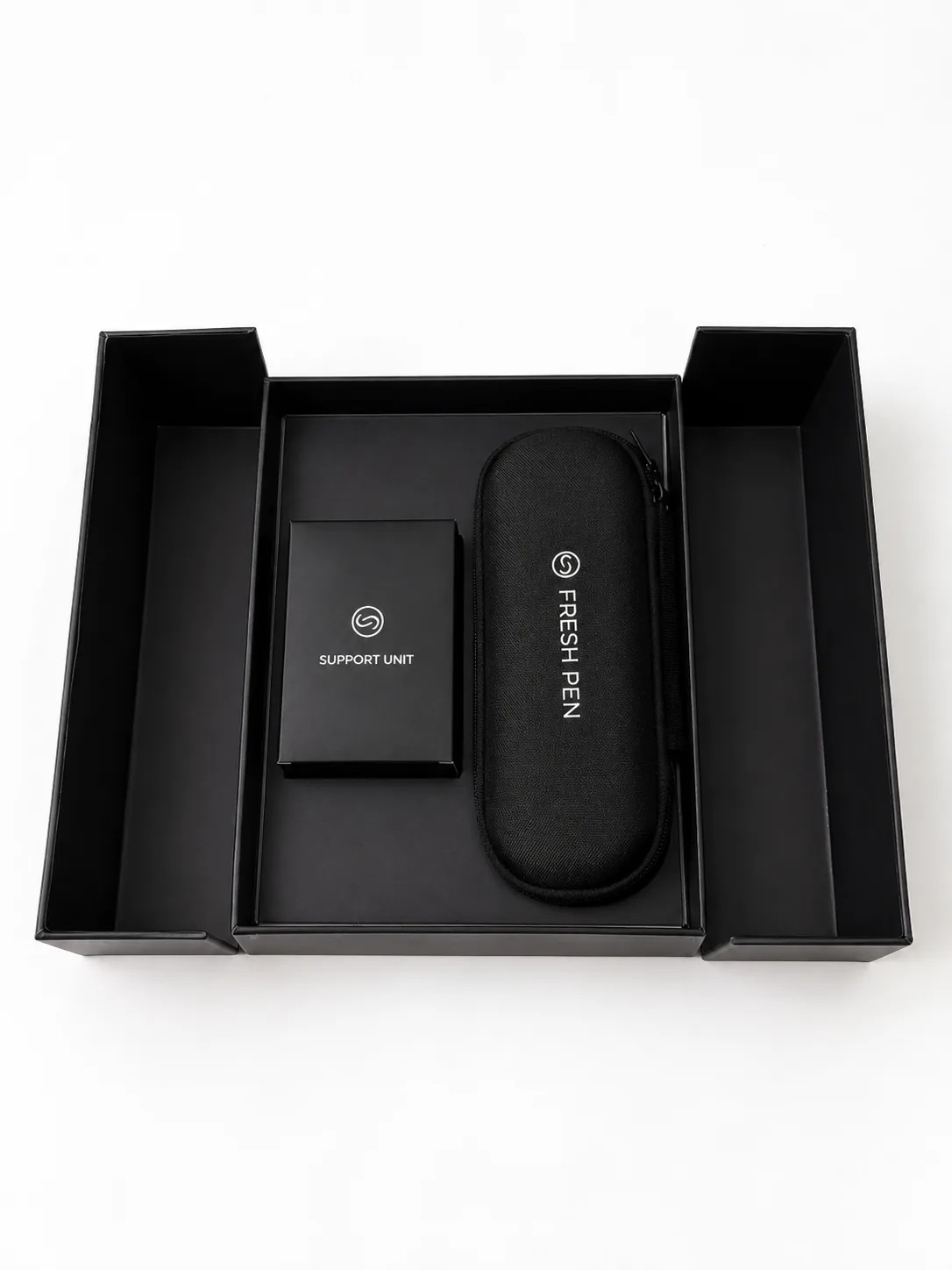 The FreshPen complete kit in its box: the carrying case and the cartridge unit